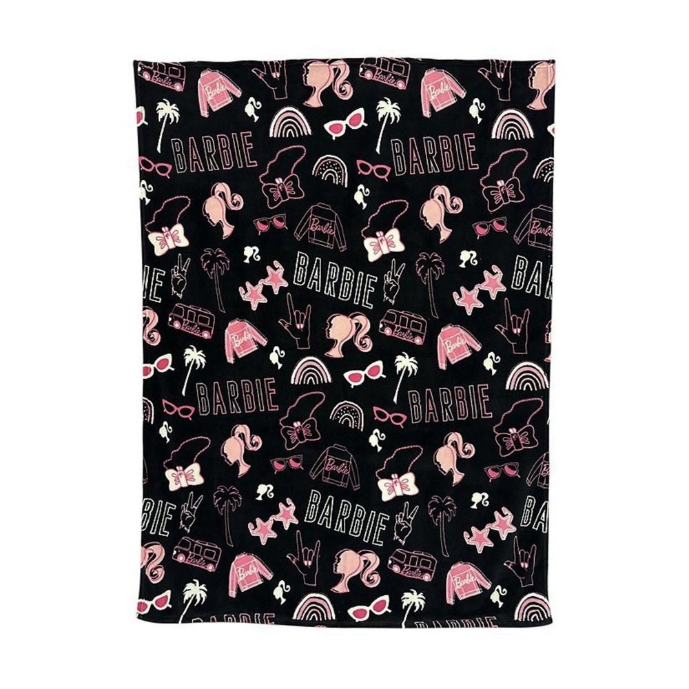Barbie Fashion Icons Throw Blanket featuring vibrant Barbie graphics 60"x46"
